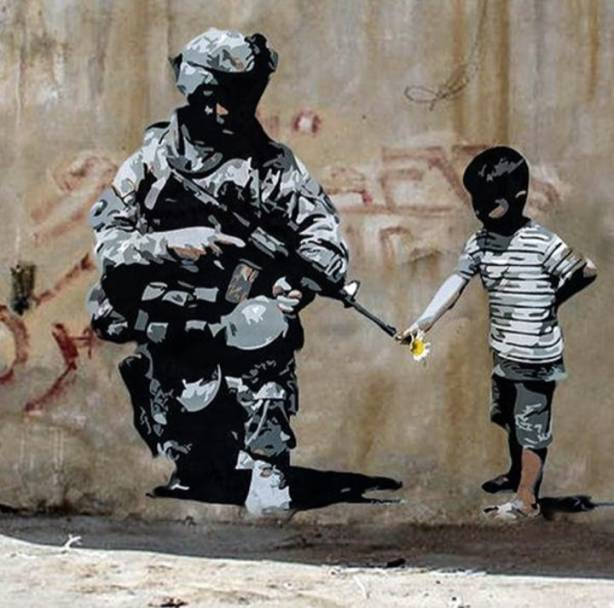 Banksy soldier flower
