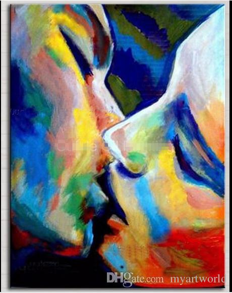 kiss oil painting