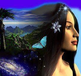 Woman butterflies
